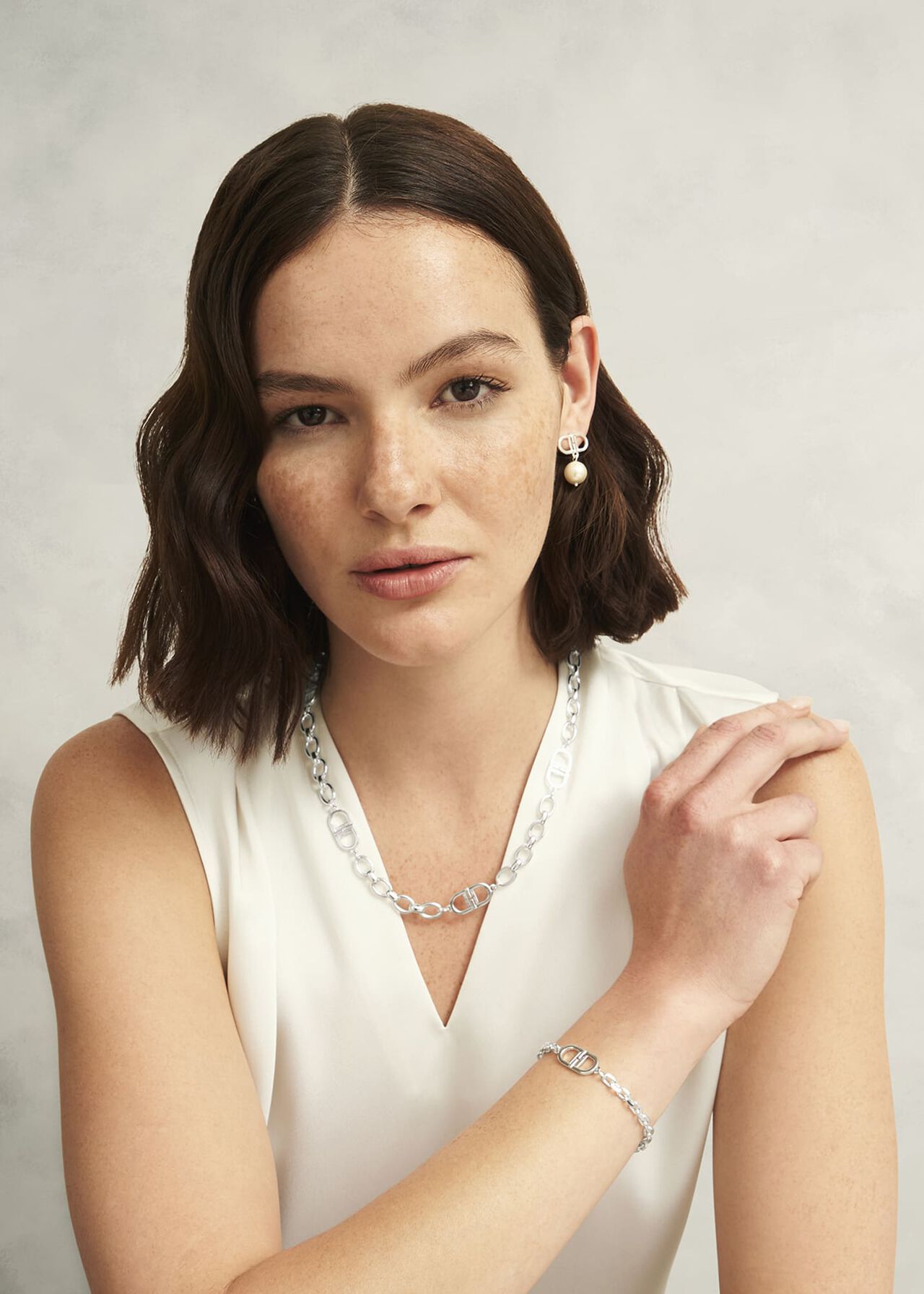 Bette Chain Silver Plated Necklace, Silver, hi-res