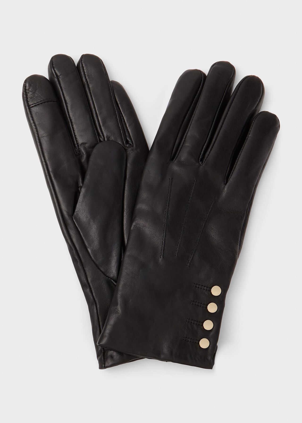 Sienna Leather Glove, Black, hi-res