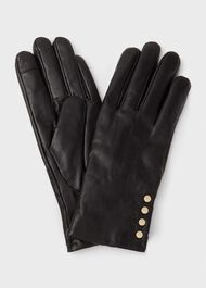 Sienna Leather Glove, Black, hi-res