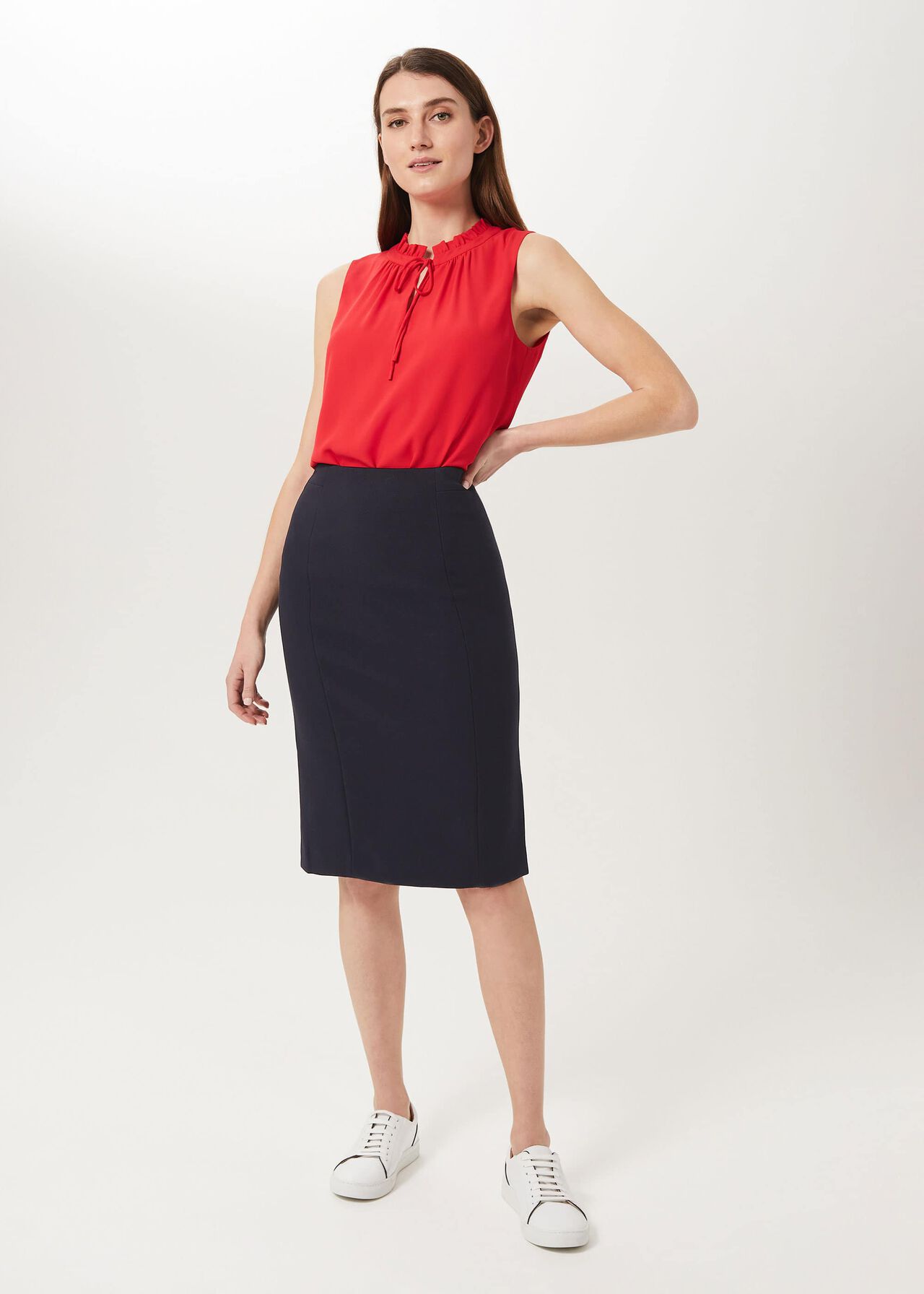 Leila Pencil Skirt, Navy, hi-res