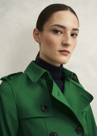 Petite Skylar Shower Resistant Trench Coat, Verdant Green, hi-res