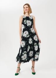 Carly Floral Dress, Navy Ivory, hi-res
