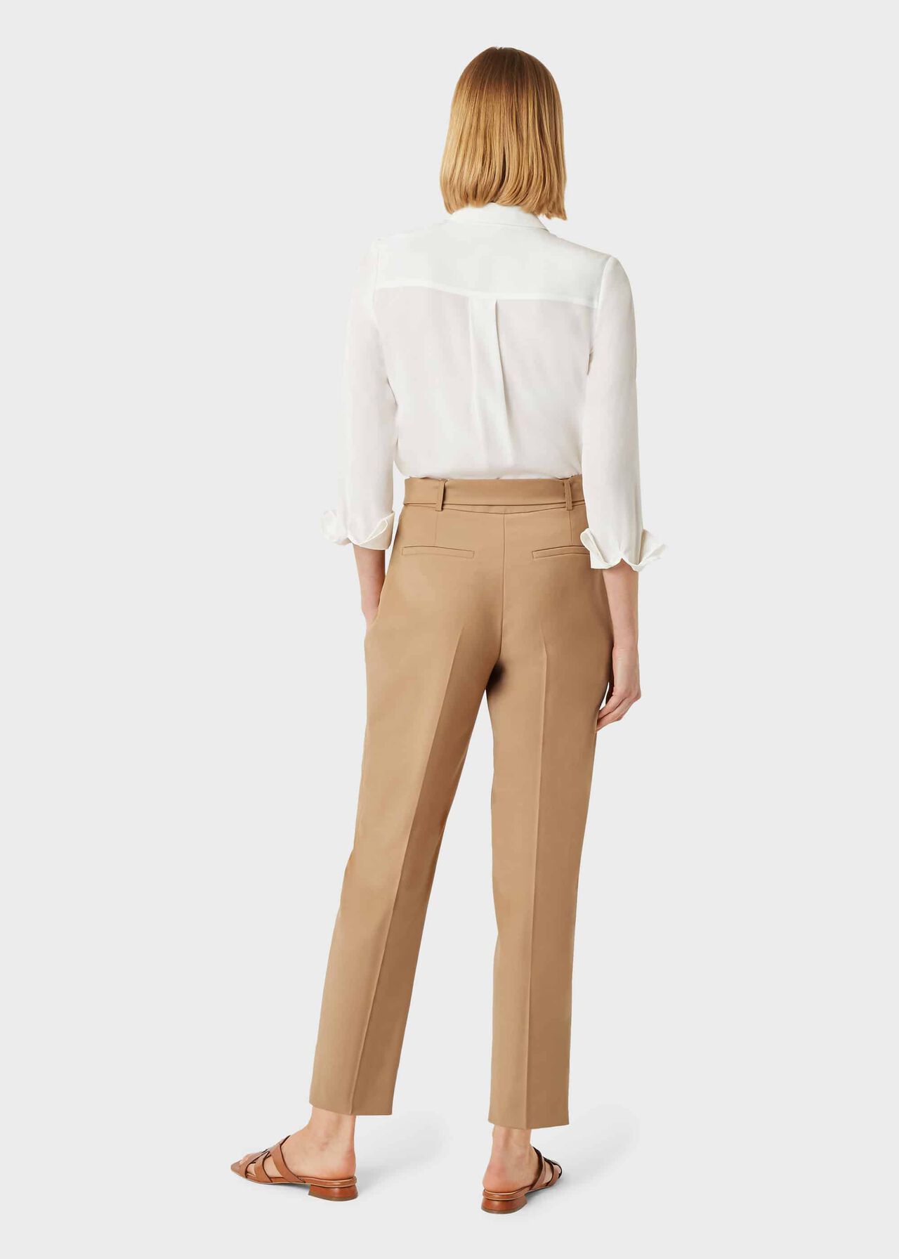 Harrietta Tapered trousers With Wool, Dark Camel, hi-res