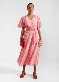 Petite Marie Wrap Dress, Ivory Multi, hi-res