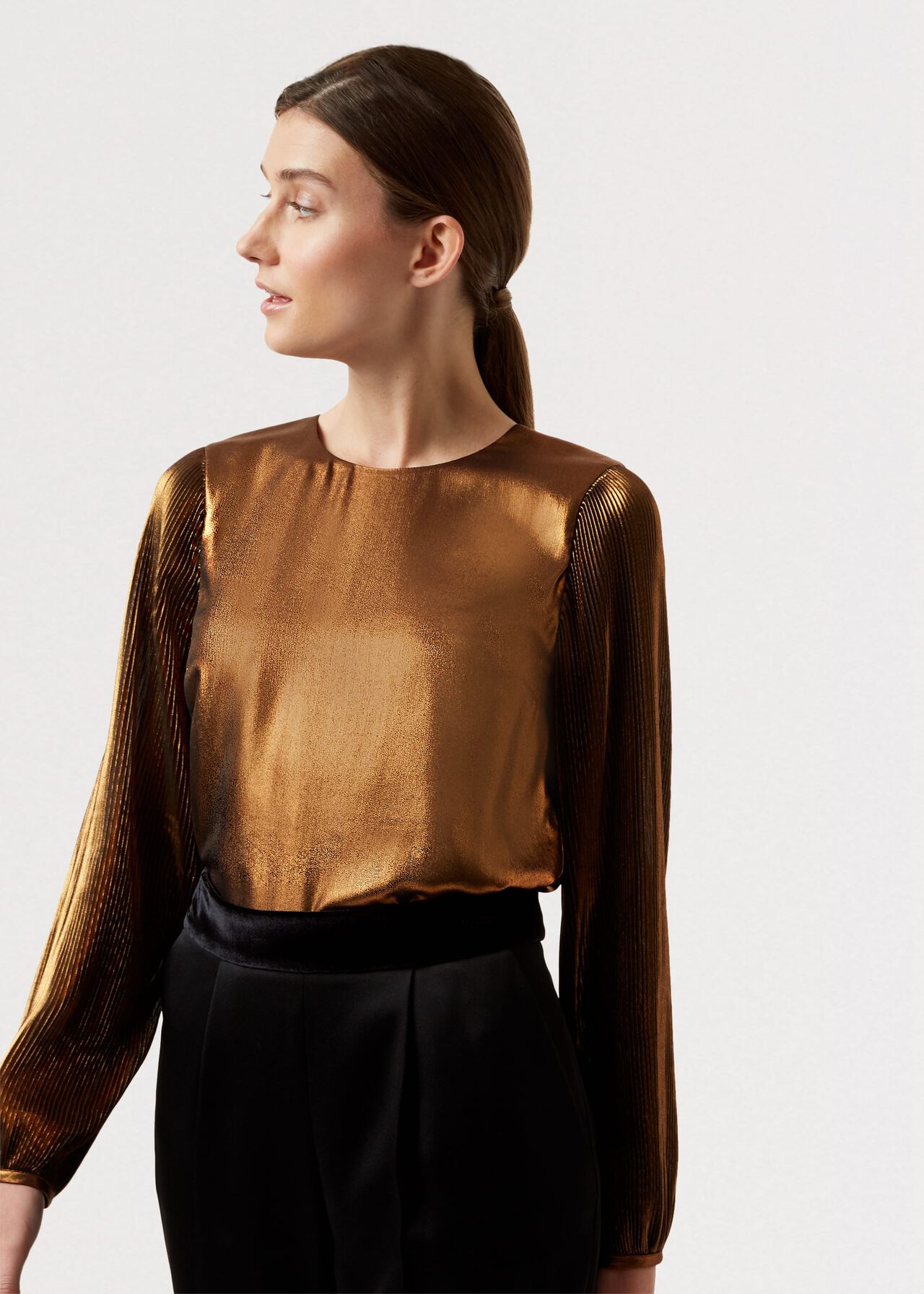 Malindi Metallic Top, Black Copper, hi-res