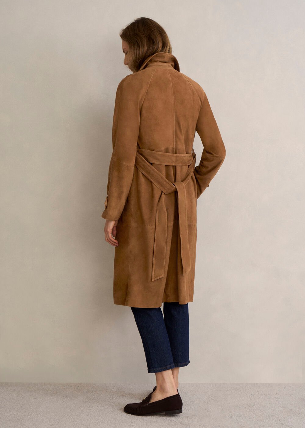 Oakley Suede Trench Coat, Tan, hi-res