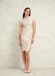 Katherine Silk Blend Dress, Oyster, hi-res
