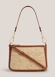 Briella Raffia Crossbody Bag, Natural Tan, hi-res