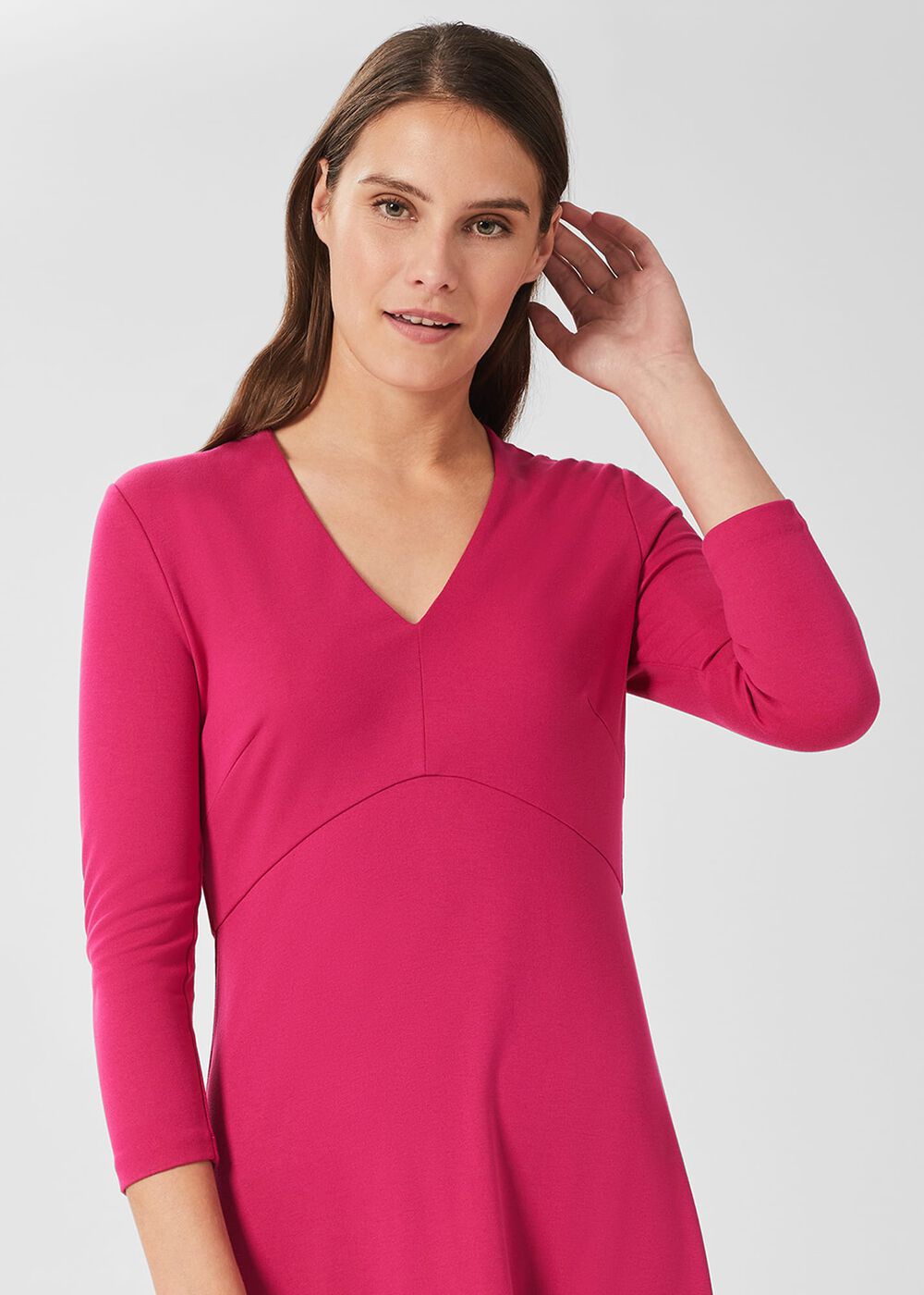 Mel Jersey Ponte Dress, Dark Pink, hi-res