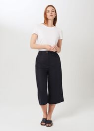 Toni Linen Culotte, Navy, hi-res