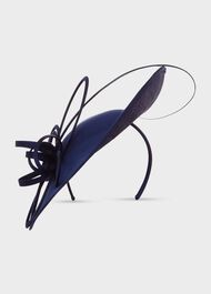 Eugeni Silk Wool Fascinator, Royal Blue, hi-res