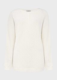 Mona Cotton Batwing Jumper, Ivory, hi-res