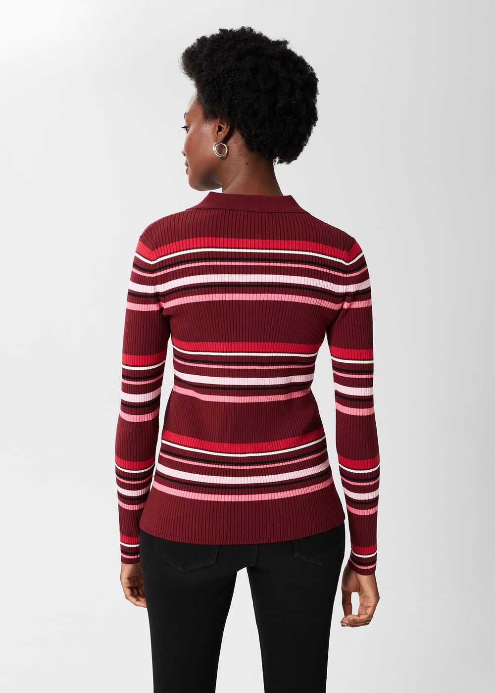 Vera Stripe Shirt, Red Multi, hi-res