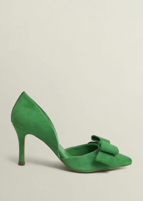 Elva Suede Bow Court Shoes