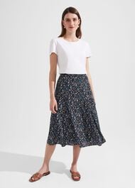 Anika Midi Skirt, Navy Multi, hi-res