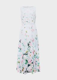 Carly Floral Midi Dress, Pale Blue Multi, hi-res