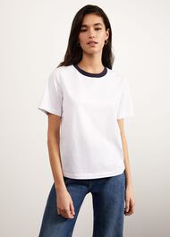 Holbrook Cotton T-Shirt, Ivory Navy, hi-res