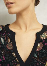 Zelia Printed Top, Black Multi, hi-res