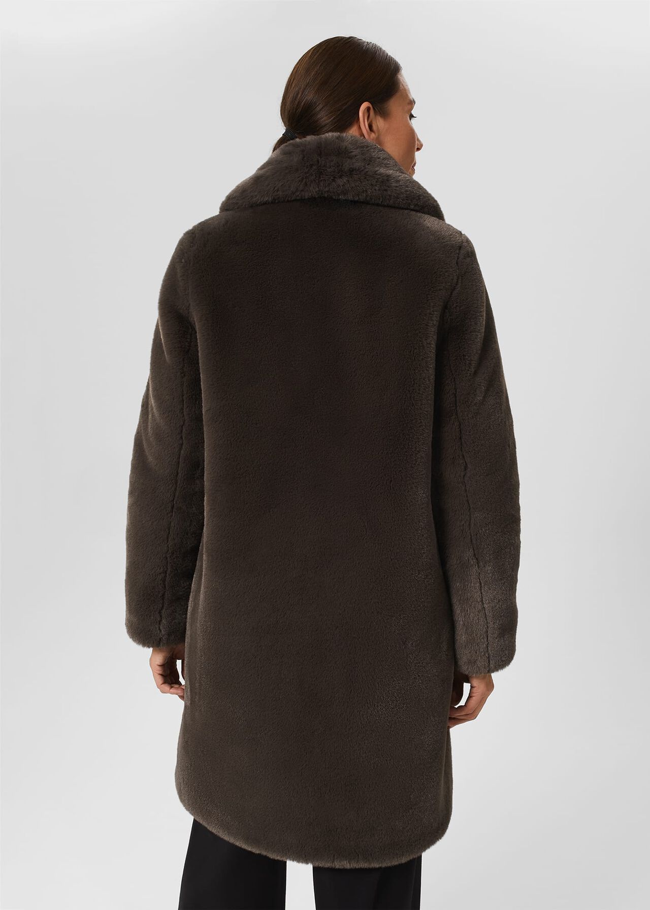 Gabby Faux Fur Coat , Dark Charcoal, hi-res