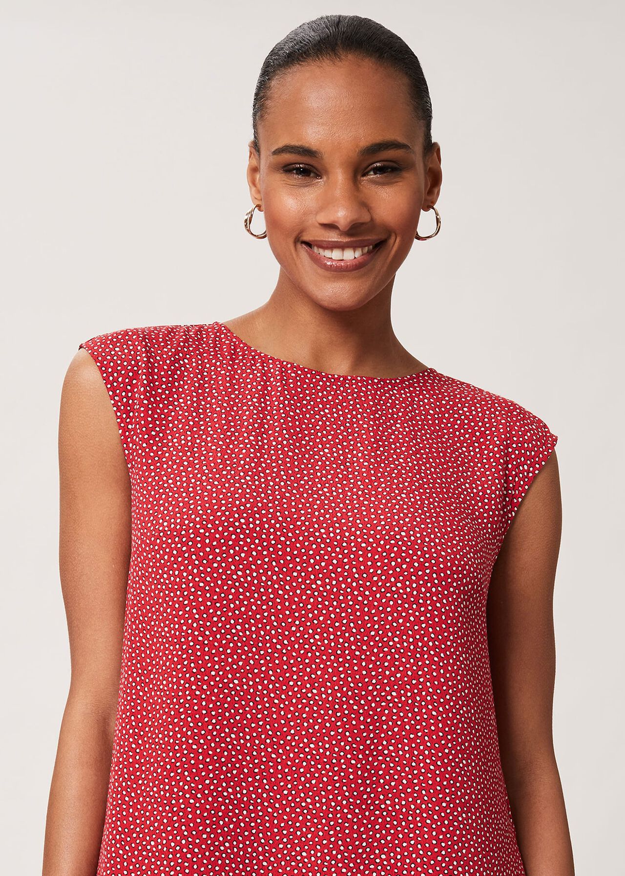 Catalina Printed Dress, Raspberry Ivory, hi-res