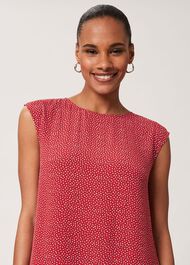 Catalina Printed Dress, Raspberry Ivory, hi-res