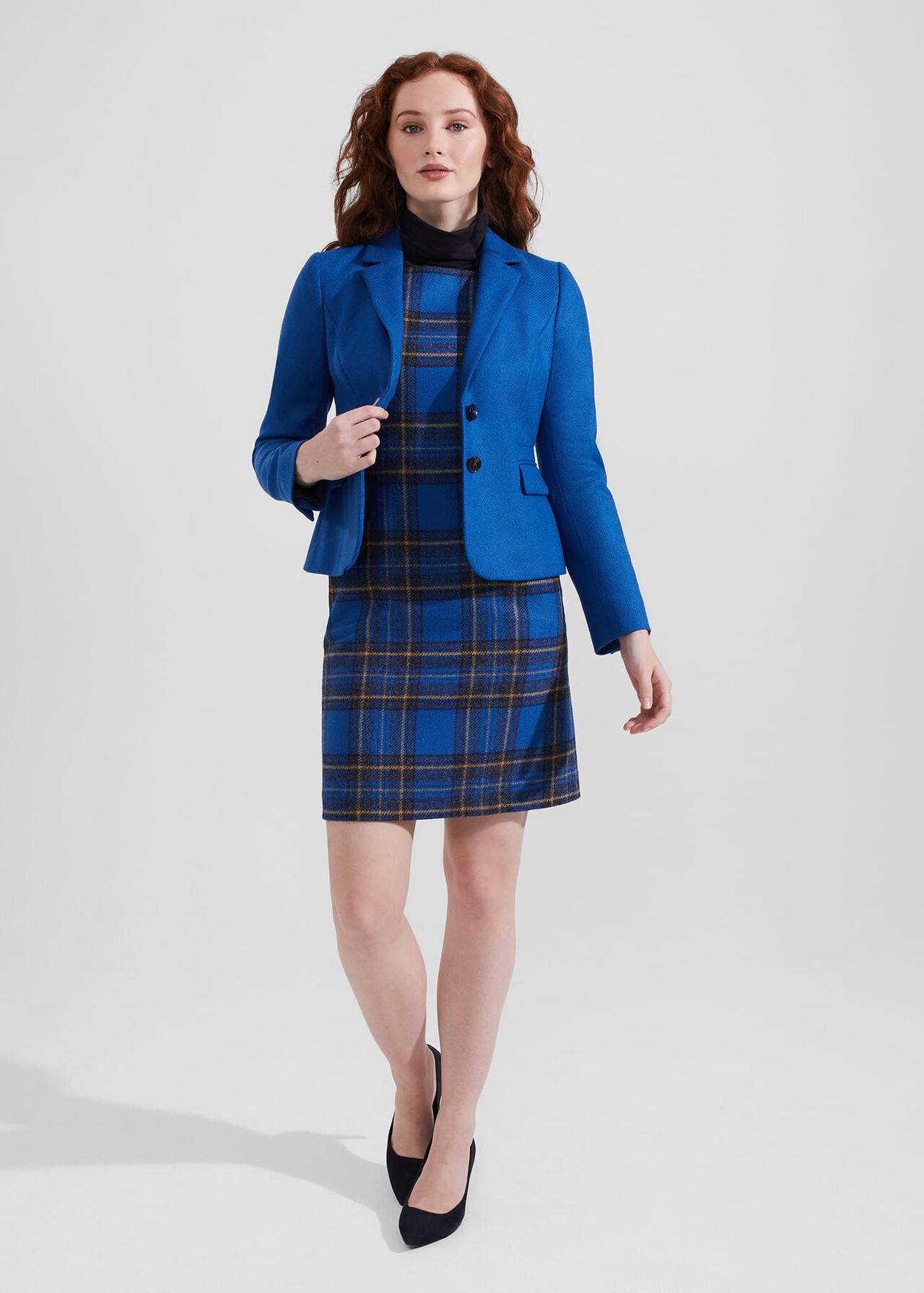 Petite Maven Wool Dress, Blue Multi, hi-res