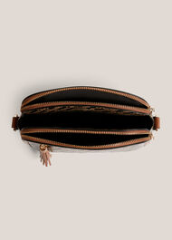 Carlton Leather Canvas Crossbody Bag, Tan Multi, hi-res