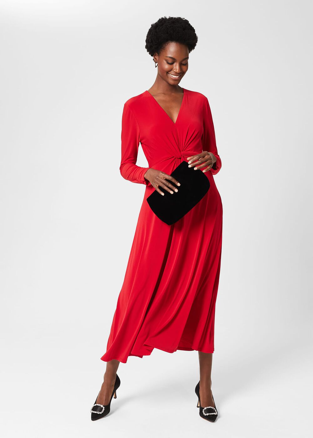 Uma Jersey Dress, Poppy Red, hi-res