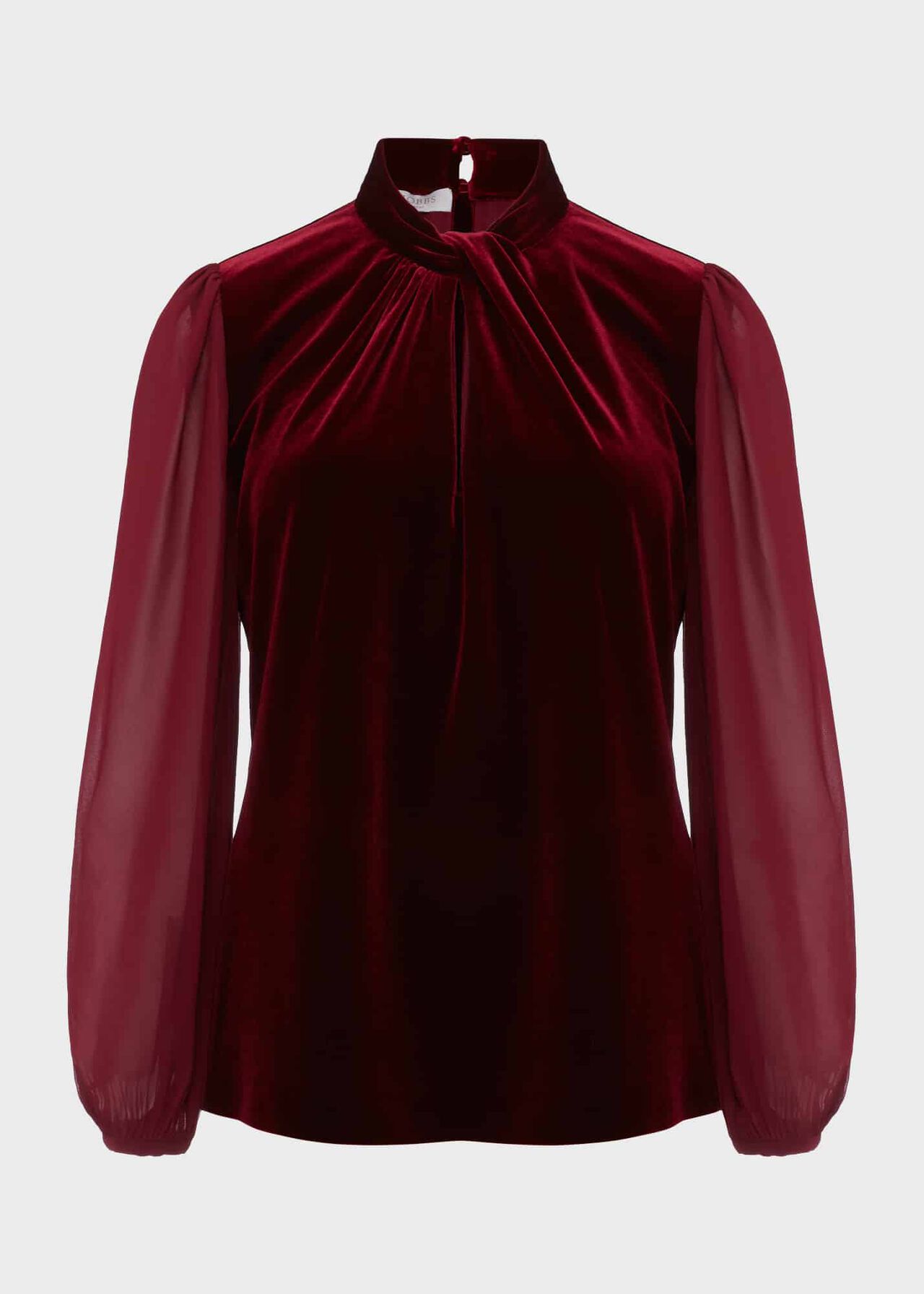 Faye Velvet Top, Deep Red, hi-res