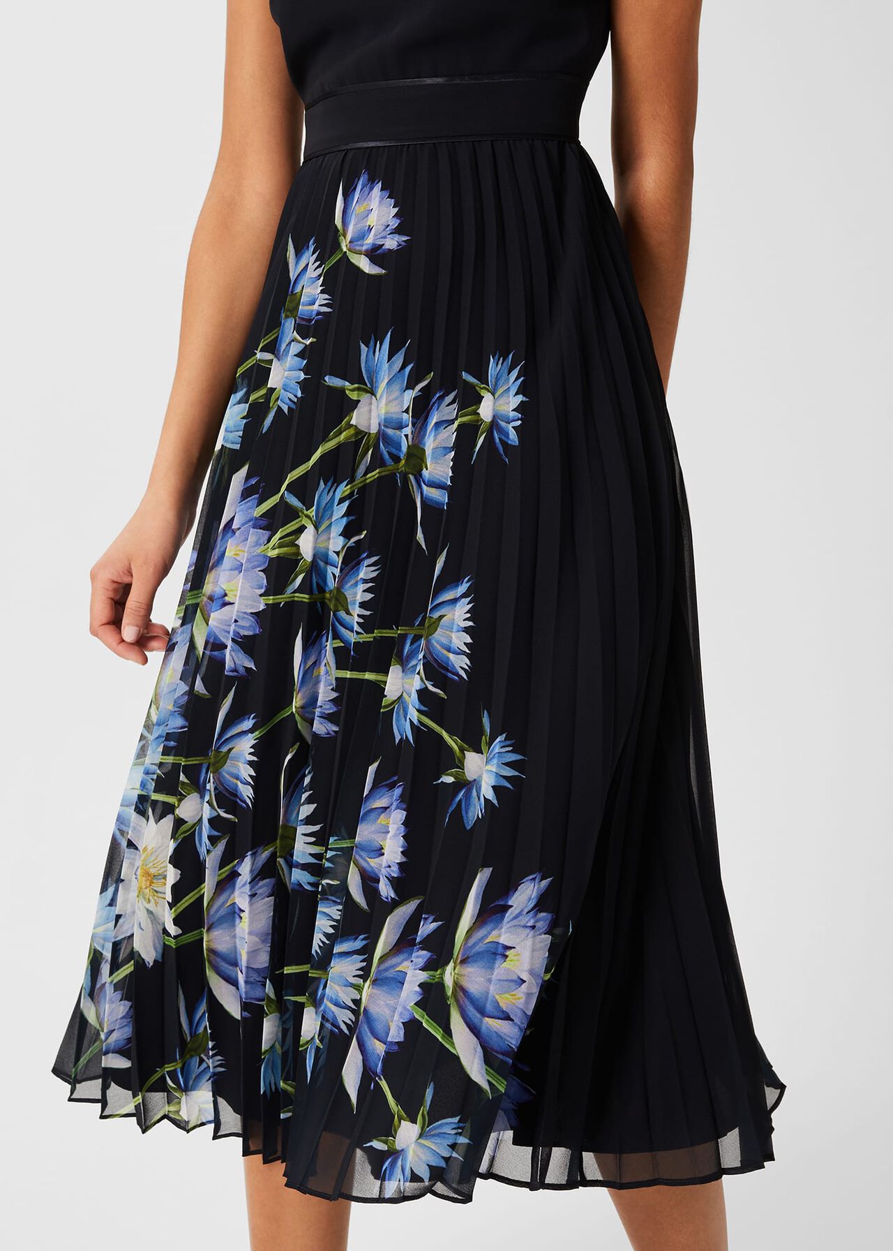 Daniela Floral Pleated Dress, Navy Multi, hi-res