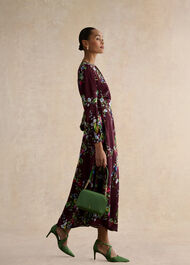 Iford Silk Dress, Onyx Red Multi, hi-res