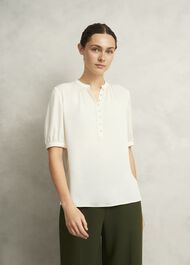 Buttercream Azalea Blouse, Buttercream, hi-res