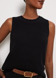 Selborne Cotton Wool Tank, Black, hi-res