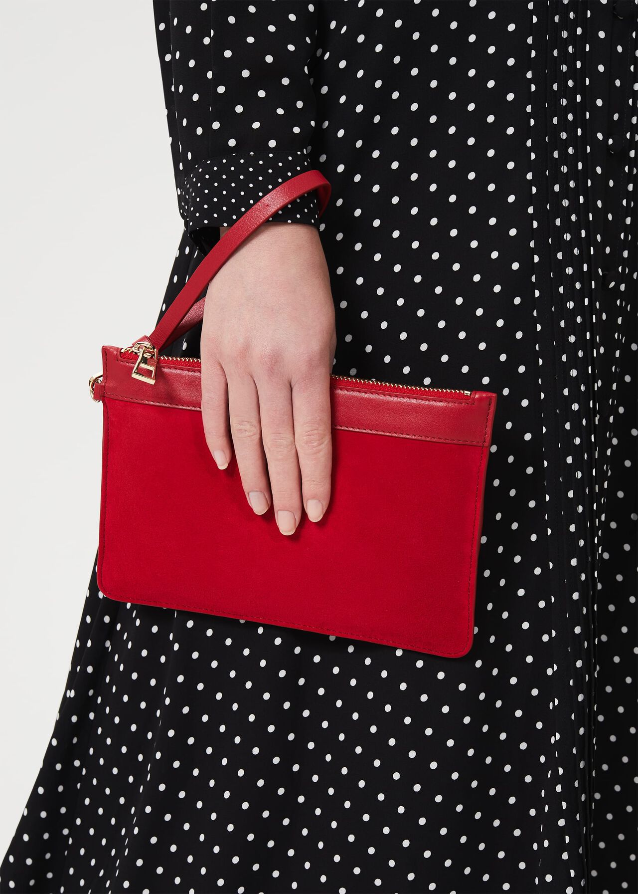 Lundy Suede Wristlet, Poppy, hi-res