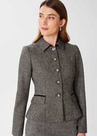 Daniella Wool Jacket, Black White, hi-res