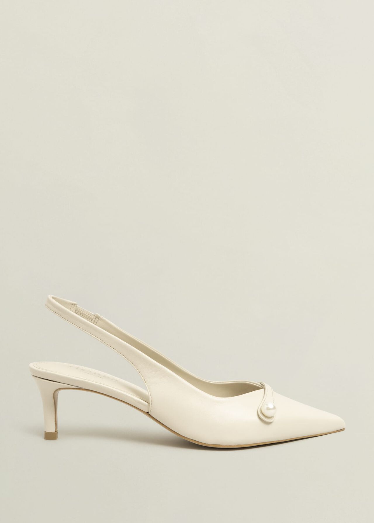 Serena Leather Slingbacks, Buttercream, hi-res