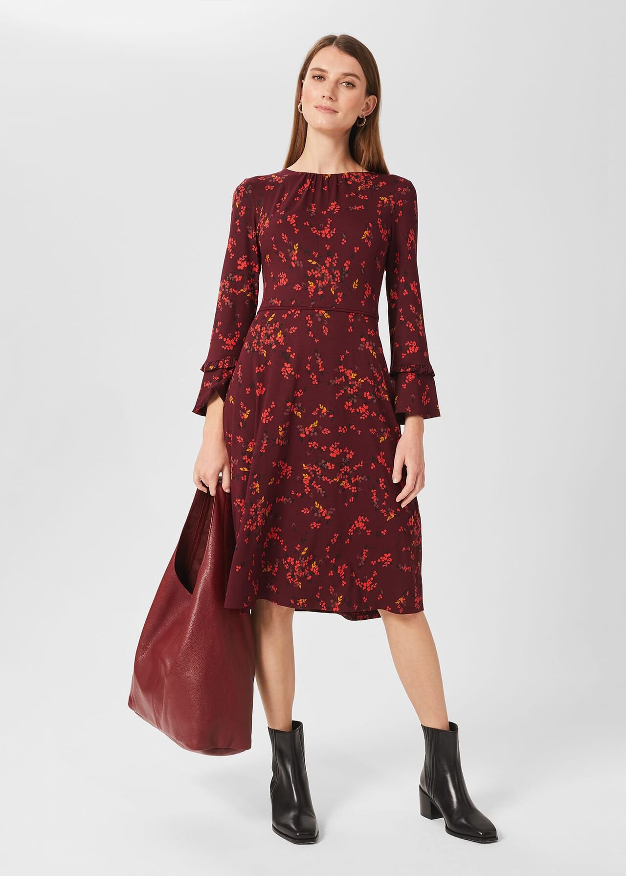 Lea Jersey Dress, Mulberry Multi, hi-res