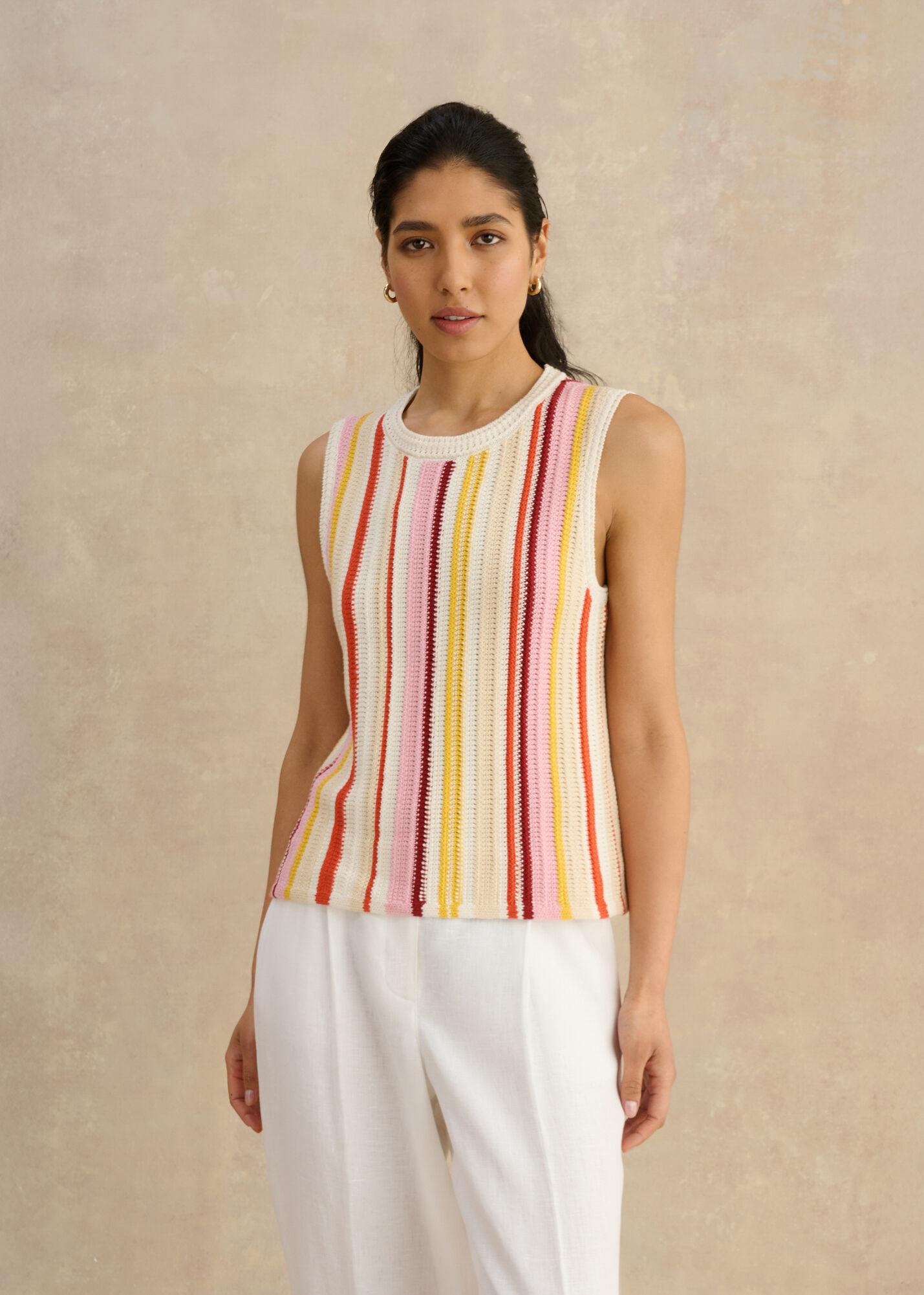 Zadie Cotton Stripe Knitted Tank | Hobbs ROW |
