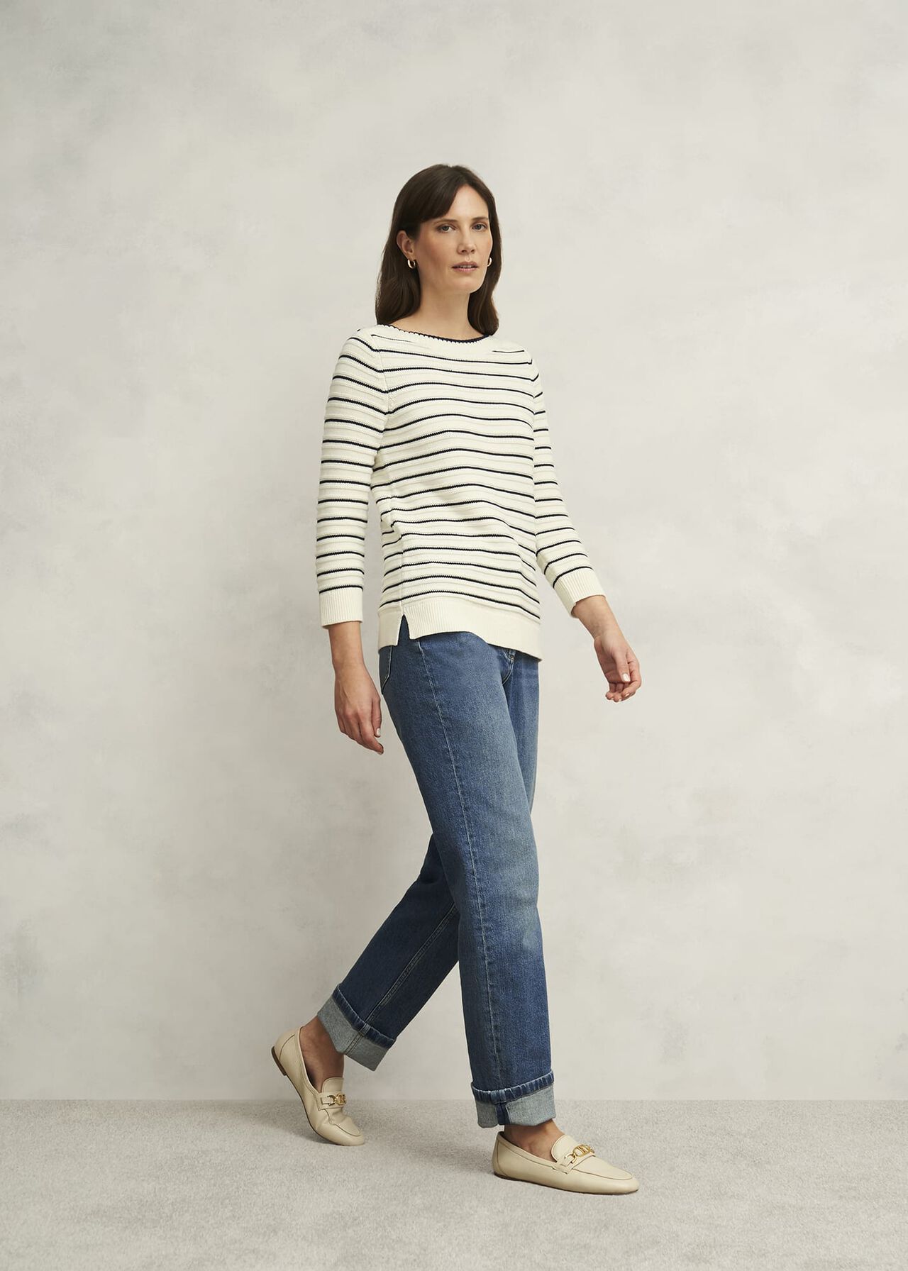 Annalise Sweater, Navy Warm Ivory, hi-res