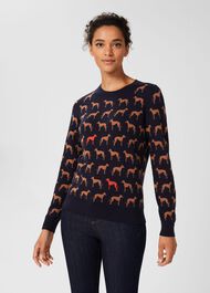 Larissa Whippet Jumper with Cashmere, Navy Vicuna, hi-res