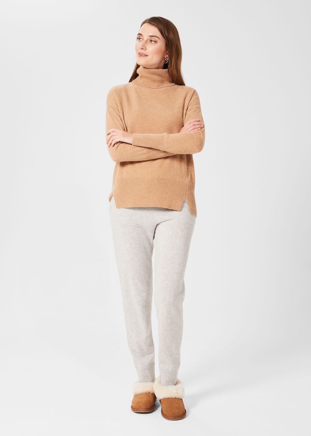 Zora Shearling Slipper, Tan, hi-res