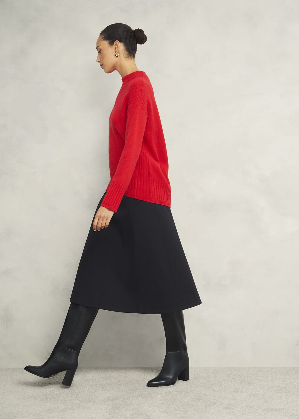 Adley Ponte Skirt, Black, hi-res