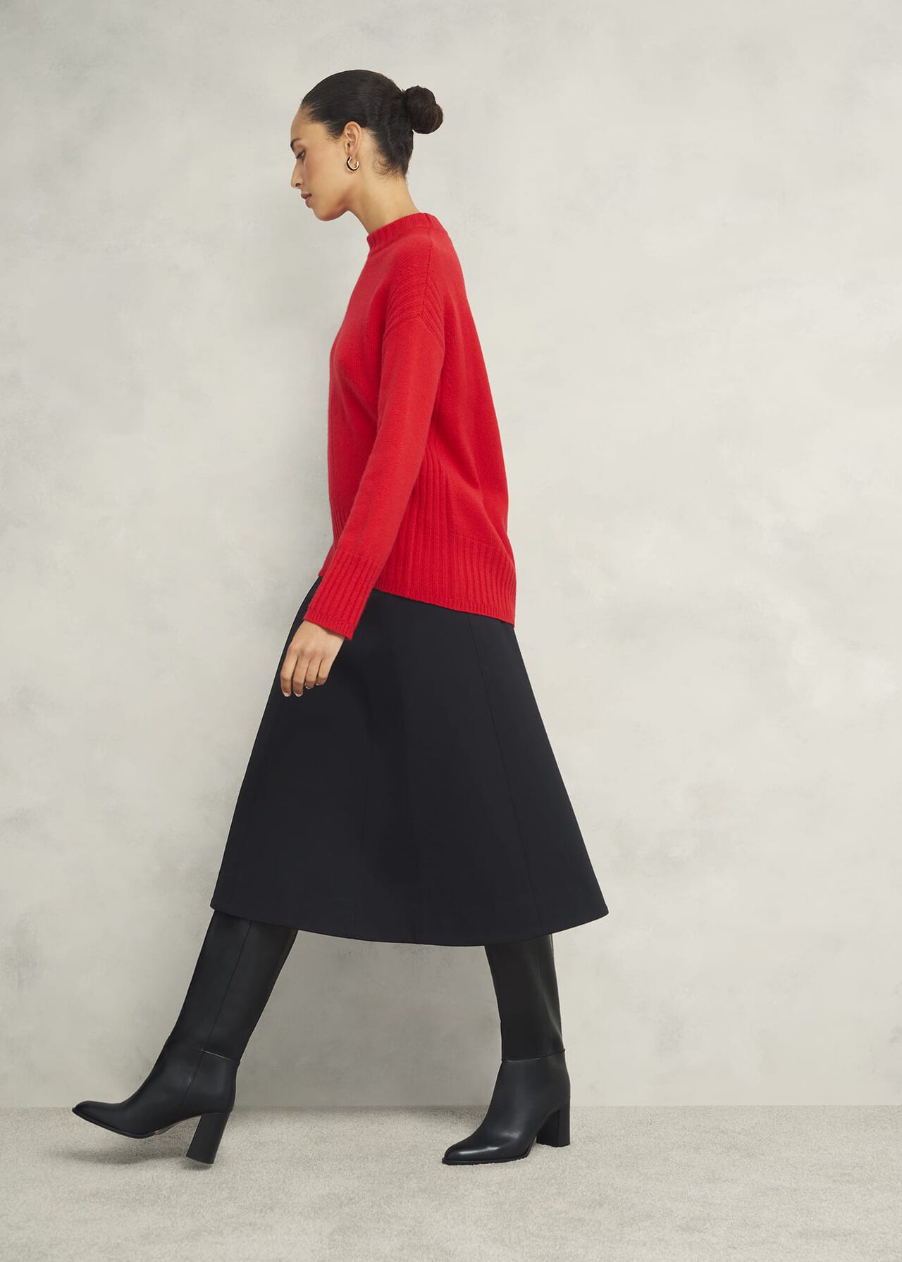 Adley Ponte Skirt, Black, hi-res