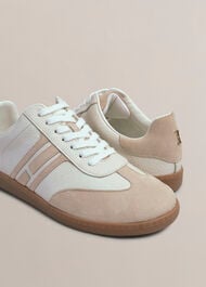 Khloe Leather Trainers, Ivory Beige, hi-res
