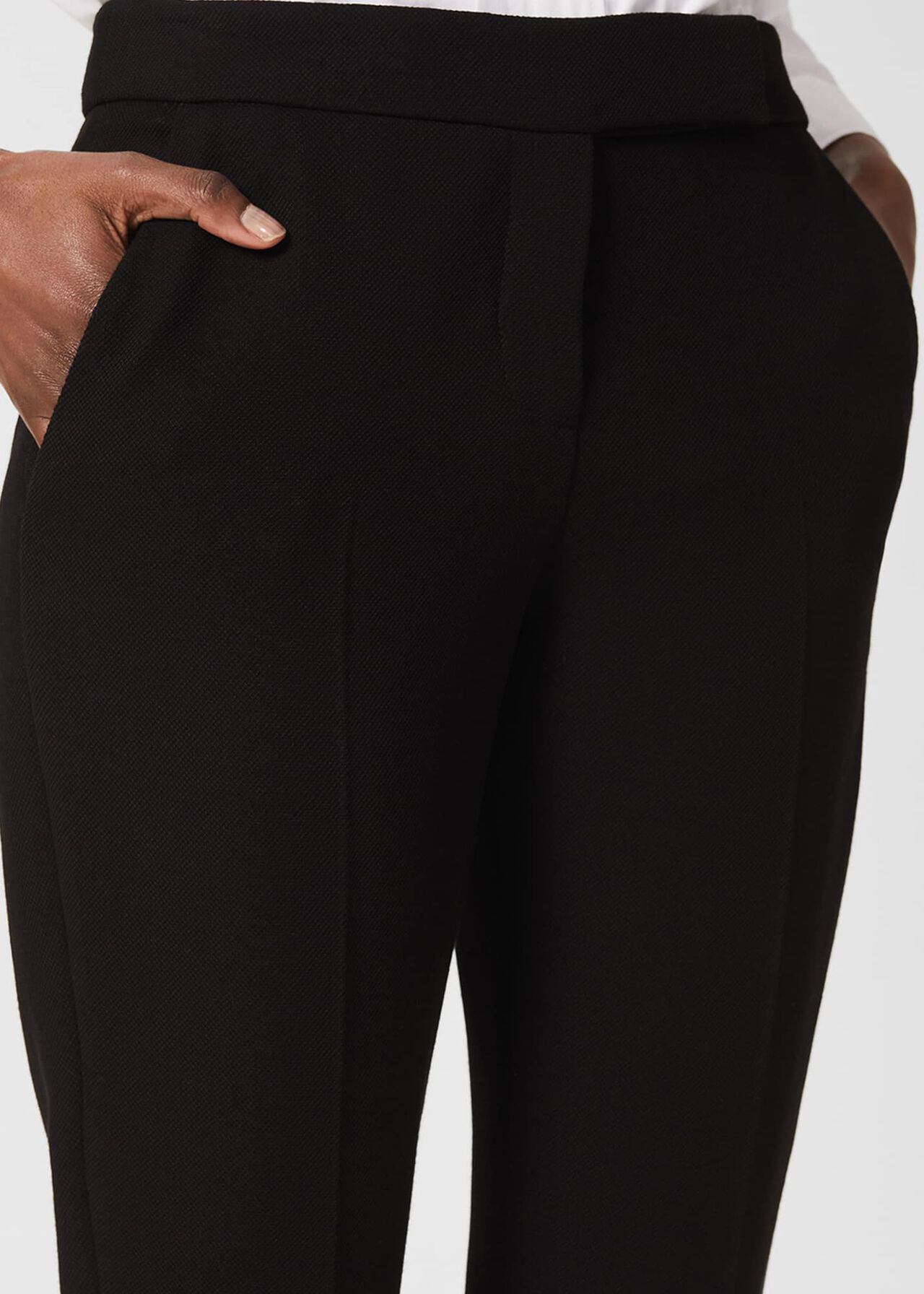 Petite Ophelia Slim Trousers With Stretch, Black, hi-res