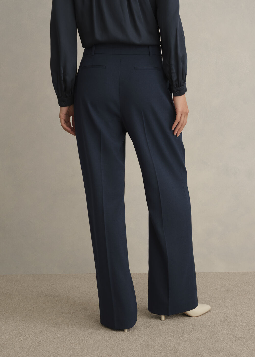 Lauren Wide Trousers, Dark Slate Blue, hi-res
