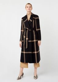 Florina Wool Blend Coat, Black Camel, hi-res