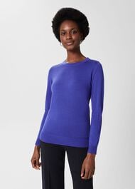 Penny Merino Wool Jumper, Rich Cobalt, hi-res