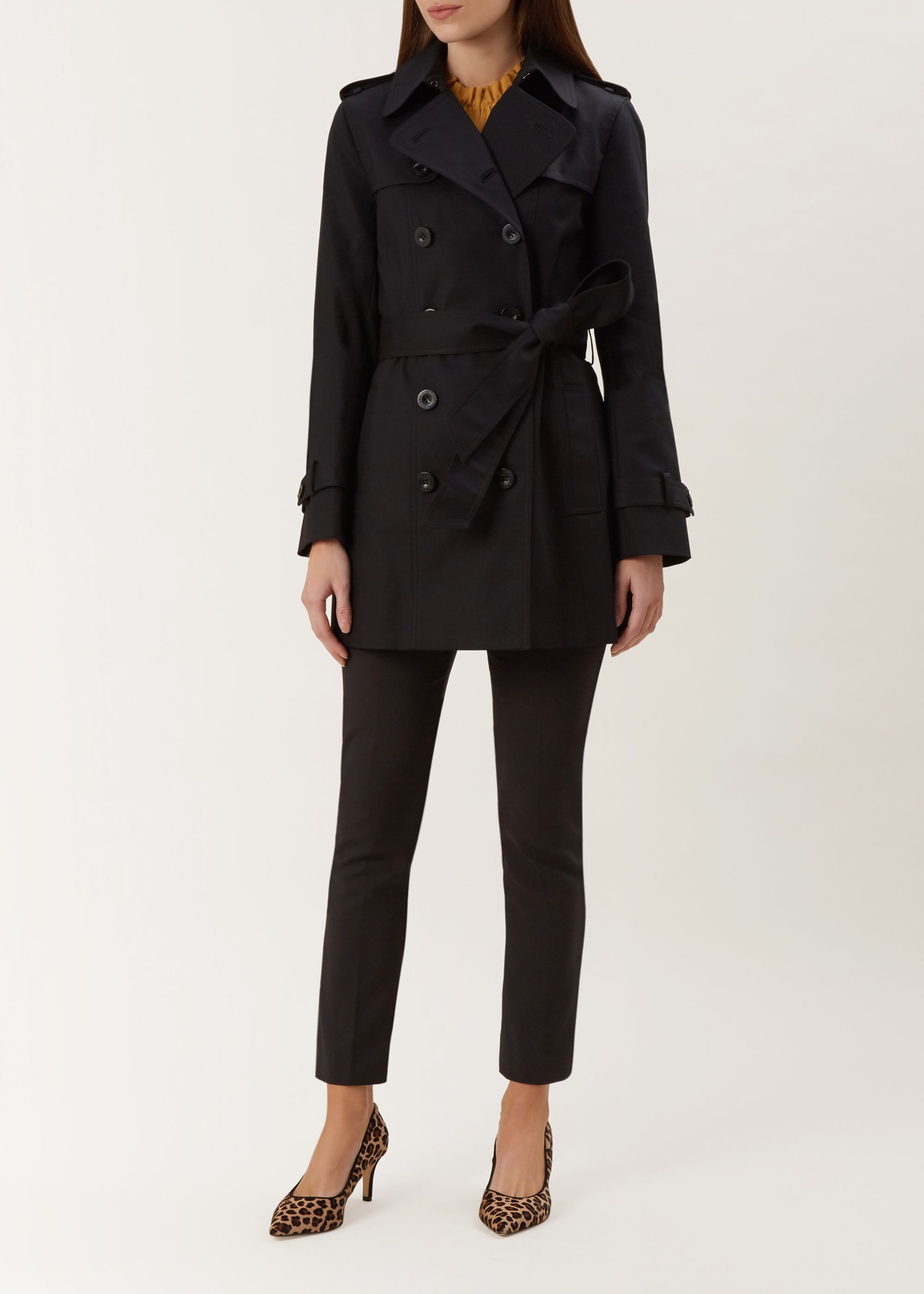 Short black trench coat Outlet