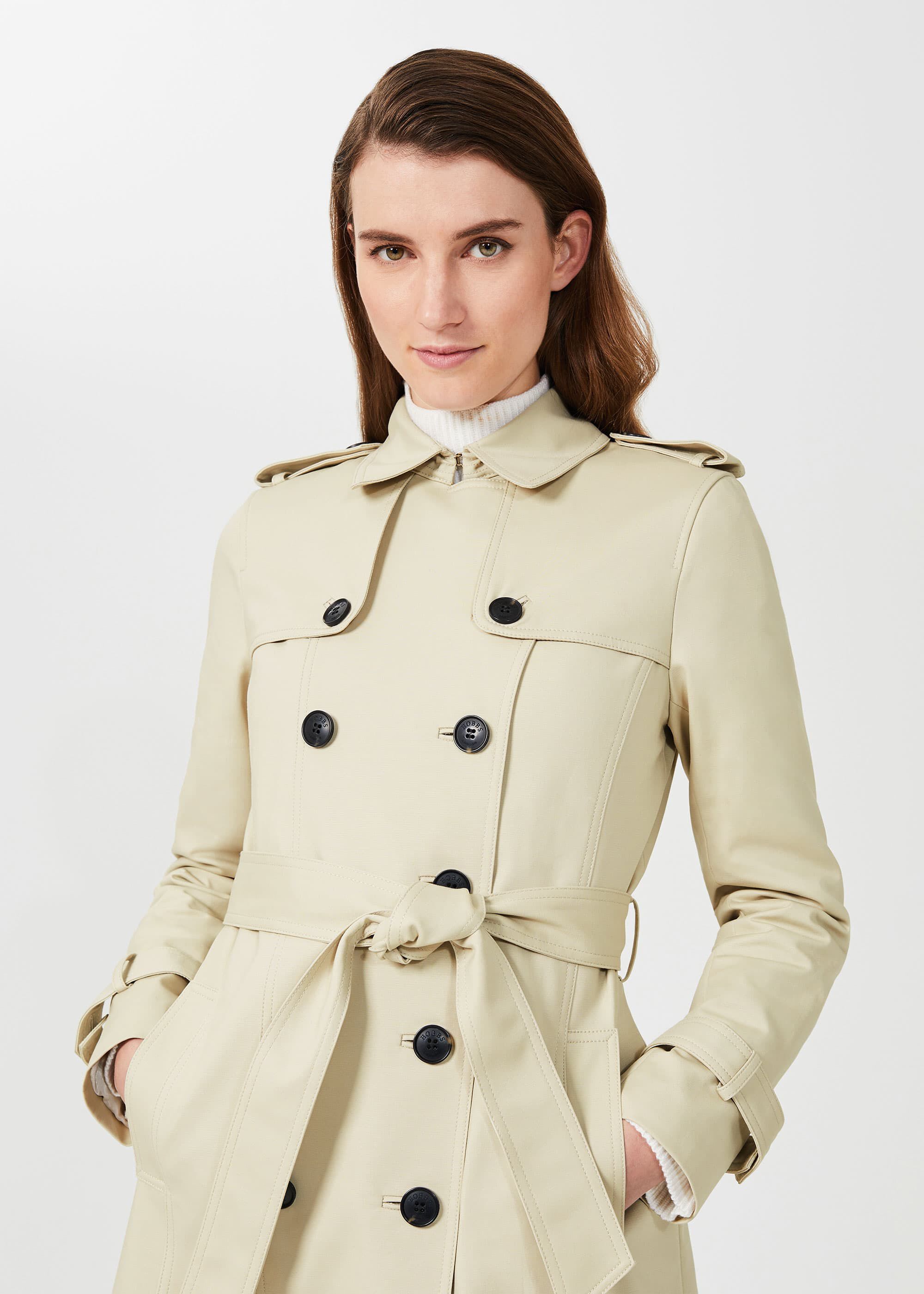 【関税なし】HOBBS ホッブス saskia トレンチコート プチ ホブズ HOBBS SASKIA TRENCH （OLIVE GREEN） - ファッション